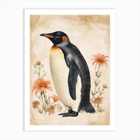 Adlie Penguin Cuverville Island Vintage Botanical Painting 3 Art Print