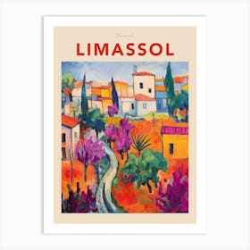 Limassol Cyprus 4 Fauvist Travel Poster Art Print