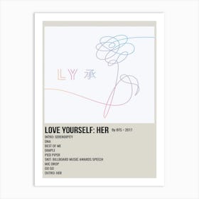 Love Yourself Her By Bts 2017 Poster 2 Art Print