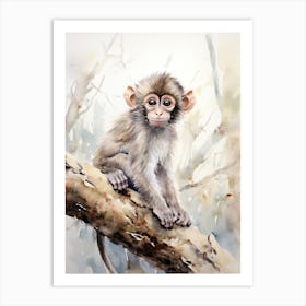 Monkey Painting Painting Watercolour 4 Art Print