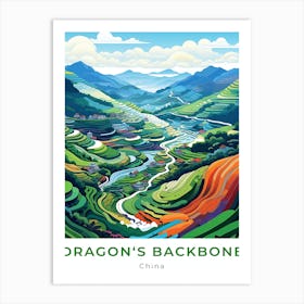 China Dragon S Backbone Travel Art Print