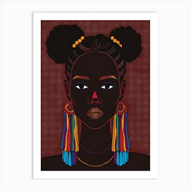 African Woman With Earrings 7 Art Print