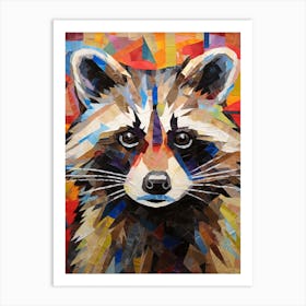 A Raccoon In The Style Of Jasper Johns 2 Art Print