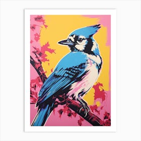 Andy Warhol Style Bird Blue Jay 1 Art Print