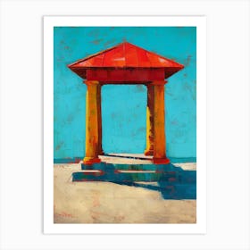 Gazebo On The Beach Art Print