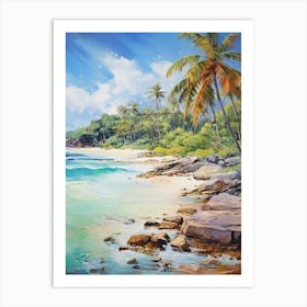 A Painting Of Anse Cocos, La Digue Seychelles 4 Art Print