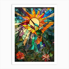 Hummingbird Stained Glass 19 Art Print