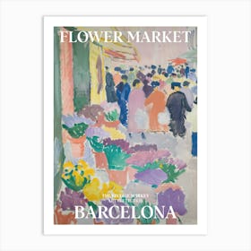 Vintage Flower Market Painting Barcelona 4 Art Print