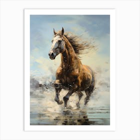 Horse Running Oil Painting Style 4 Art Print