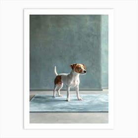 Dog Standing On A Rug. Generated AI. Art Print Affiche