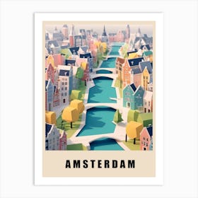 Amsterdam City Low Poly (29) 1 Art Print