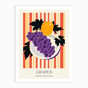 Marche Aux Fruits Grapes Fruit Summer Illustration 4 Art Print