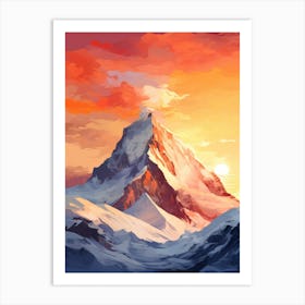 Sunset Mountain Art Print