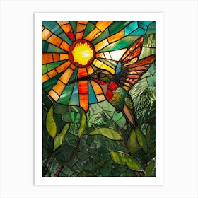 Hummingbird Stained Glass 5 Art Print