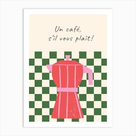 Un Cafe S'Il Vous Plait Green Art Print