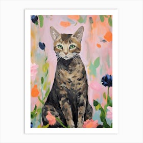 A Ocicat Cat Painting, Impressionist Painting 1 Art Print