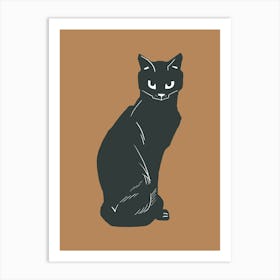 Black Cat Halloween Poster Art Print