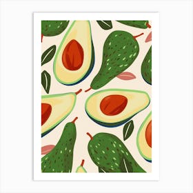 Avocado Pattern Illustration 2 Art Print