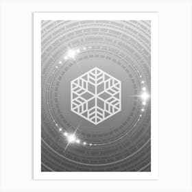 Geometric Glyph in White and Silver with Sparkle Array n.0289 Art Print