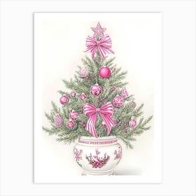 Pink Christmas Tree 1 Art Print