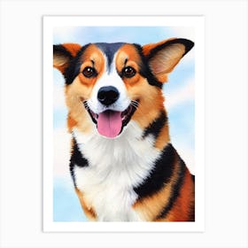 Pembroke Welsh Corgi 3 Watercolour Dog Art Print