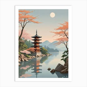 Miyajima Island Japan Vintage Travel Art (4) Art Print