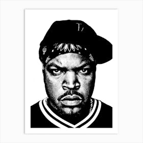 Ice Cube Line illustration 2 Art Print