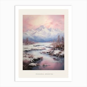 Dreamy Winter Painting Poster Patagonia Argentina 3 Art Print