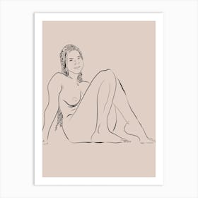 Content - Nude Line Art Art Print