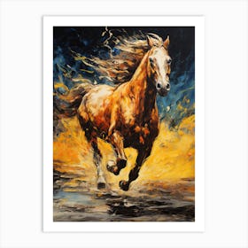 Horse Running Expressionist Painting 3 Art Print