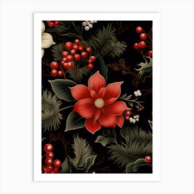 Christmas Poinsettia flowers Art Print