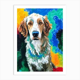 Curly Coated Retriever 2 Fauvist Style Dog Art Print