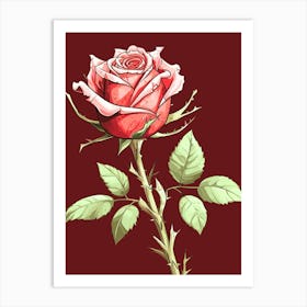 Rose On A Stem Art Print