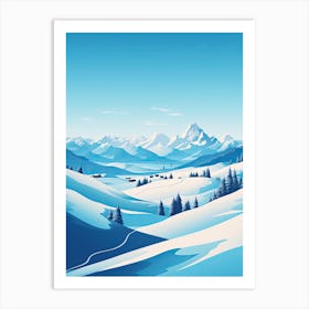 Gstaad   Switzerland, Ski Resort Illustration 1 Simple Style Art Print