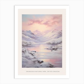 Dreamy Winter Painting Poster Snowdonia National Park United Kingdom 3 Art Print