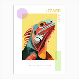 Rhinoceros Iguana Abstract Modern Illustration 4 Poster Art Print