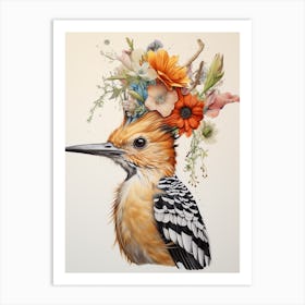 Bird With A Flower Crown Hoopoe 2 Art Print