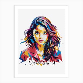 Selena Gomez 03 Portrait Music Icon WPAP Pop Art Style Art Print