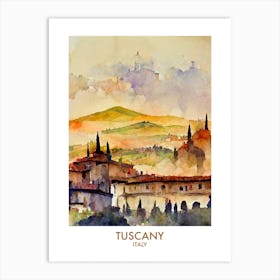 Tuscany Watercolour Travel Art Print