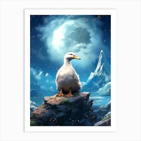 Duck In The Moonlight 1 Art Print