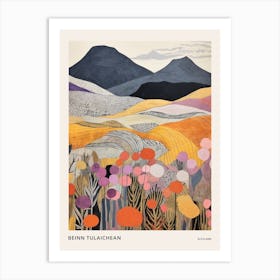 Beinn Tulaichean Scotland 2 Colourful Mountain Illustration Poster Art Print