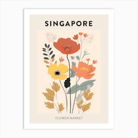 Flower Market Poster Singapore Art Print