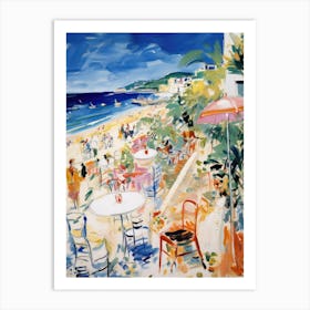 San Vito Lo Capo, Sicily   Italy Beach Club Lido Watercolour 1 Art Print