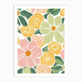 Alstromeria Pastel Floral 2 Flower Art Print