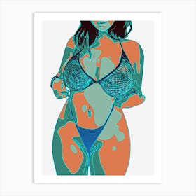 Sexy Woman Abstract Geometric (17) Art Print