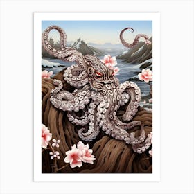 Mimic Octopus Illustration 13 Art Print