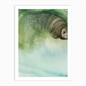 Manatee Storybook Watercolour Art Print