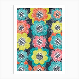 Abstract Burst Retro Art Print