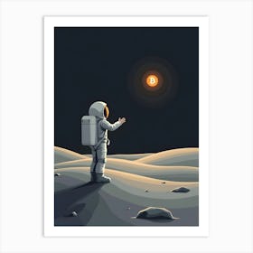 Bitcoin On The Moon 1 Art Print