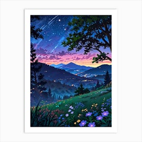 Night Sky Anime aesthetic 39 Art Print